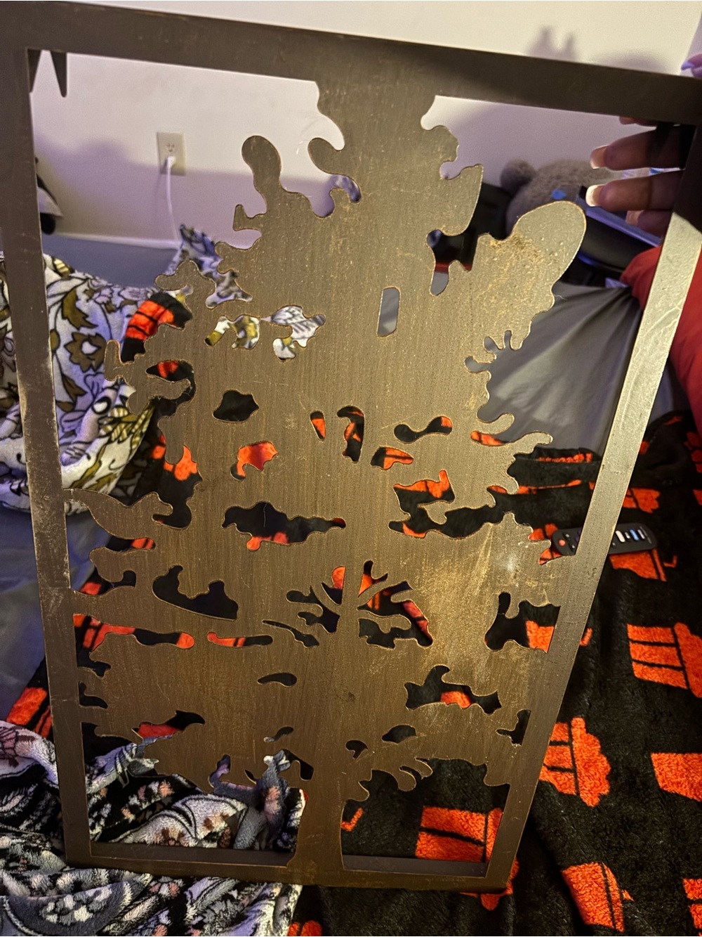 Metal Tree Wall Decor Art Rustic Bronze Brown Hanging Decor